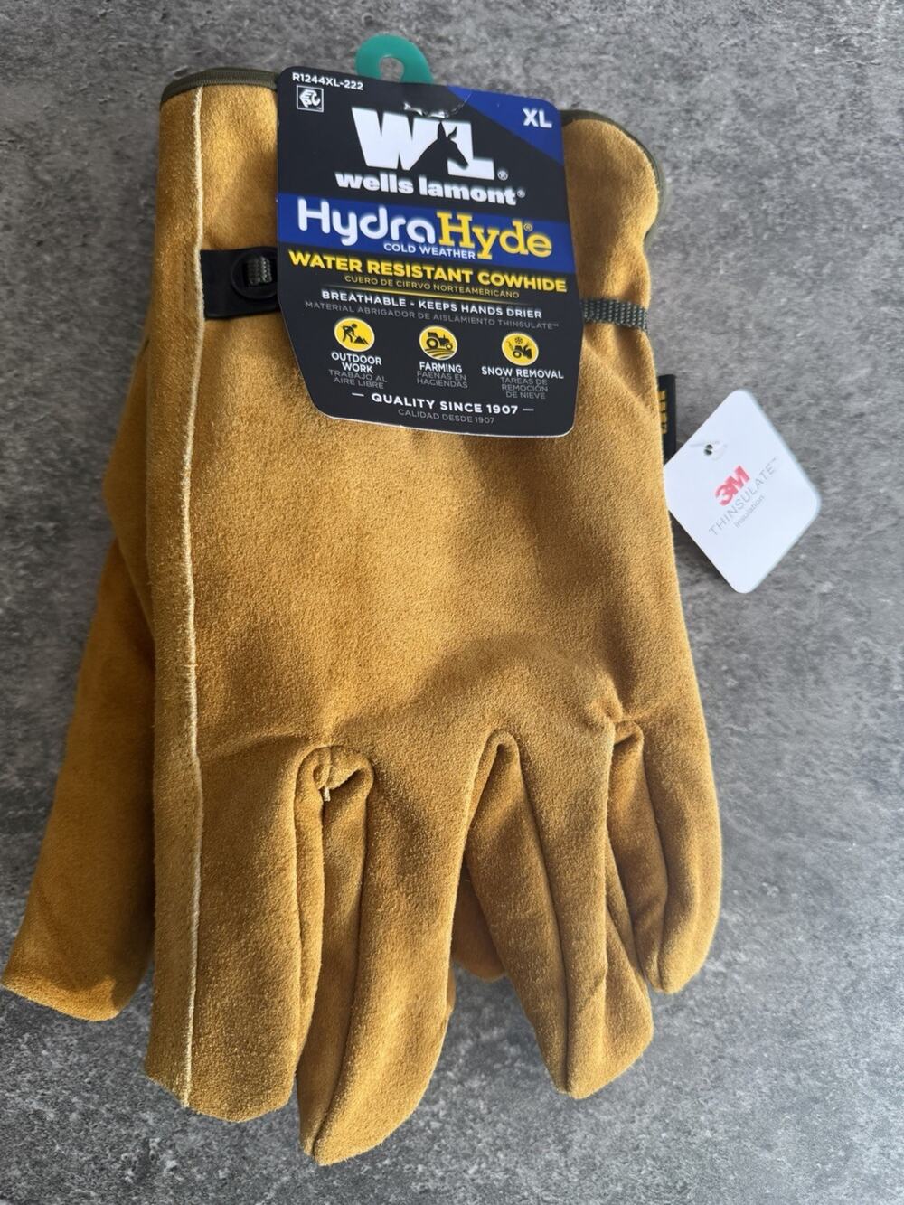 Wells Lamont Insulated HH Split Cowhide Leather Glove – Ball & Tape Wrist XL